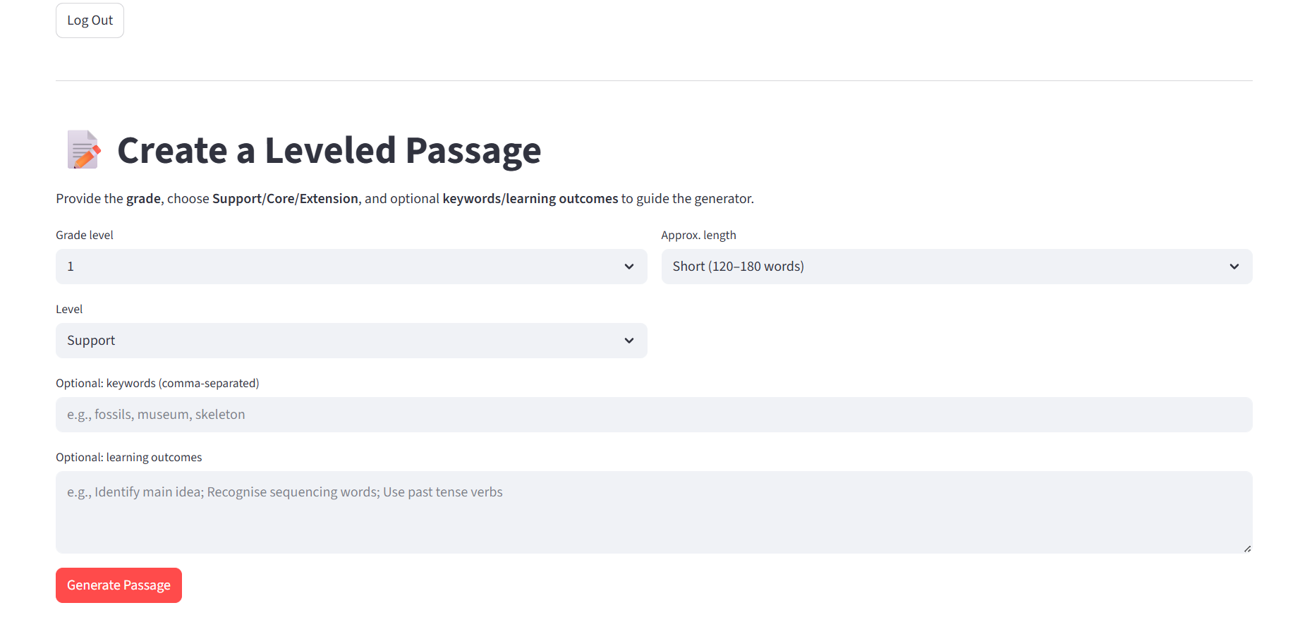 Create a reading passage.